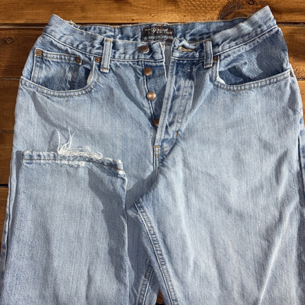 Vintage Gap Special Edition Jeans Wmns 6 (27x30) Blue Denim USA Button Fly Loose